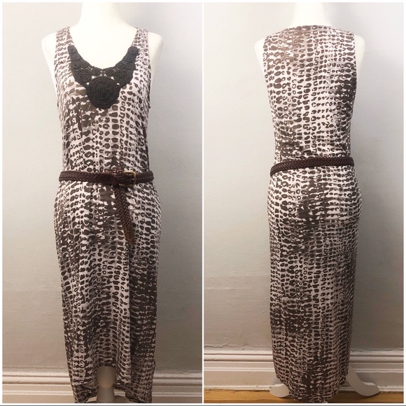 Leopard Animal Print Hi-Lo Maxi Dress / Cover-Up